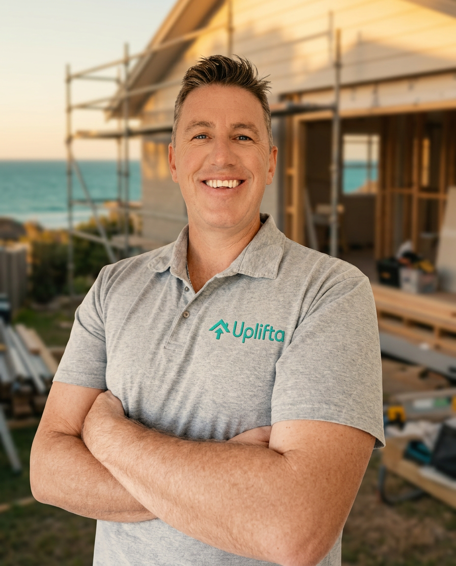 Uplifta's founder on a renovation site